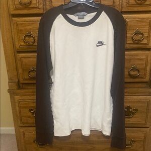 Nike Long Sleeve Shirt Cream and Brown Men’s Size XL